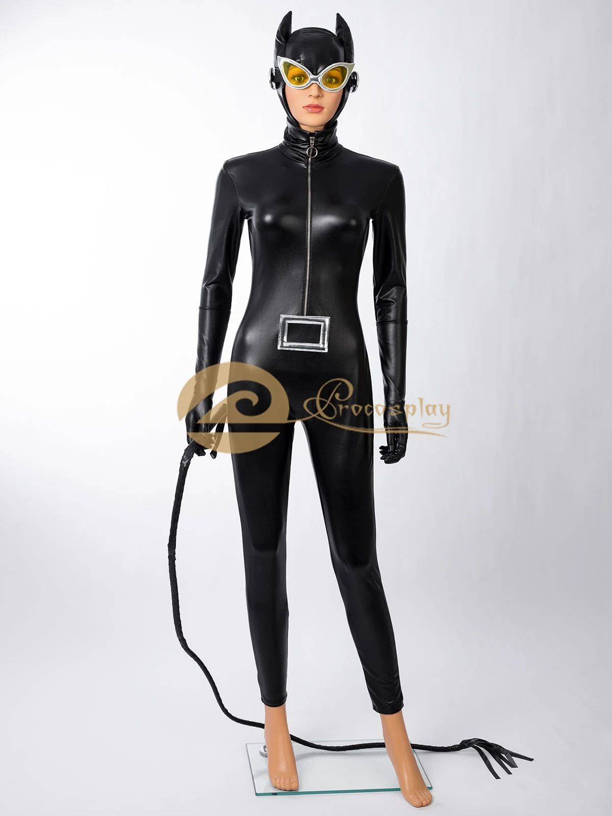 

Selina Cos Kyle Cosplay Costume 2011 Version Black Jumpsuit Women Halloween Outfit FY0007