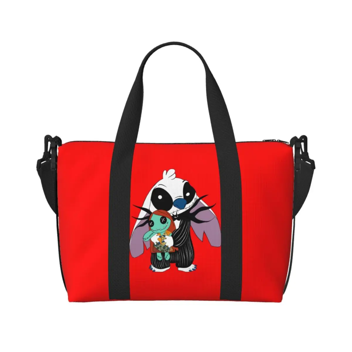 

Custom Large Nightmare Before Christmas Stitchs Tote Bag Women Funny Anime Shoulder Shopping Beach Gym Travel Bag