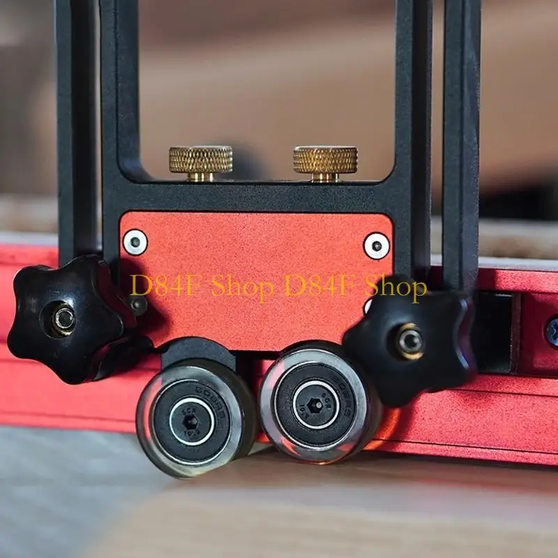 D84F Double Wheel Bearing Stock Roller with Sliding Block Table Feeding Guide