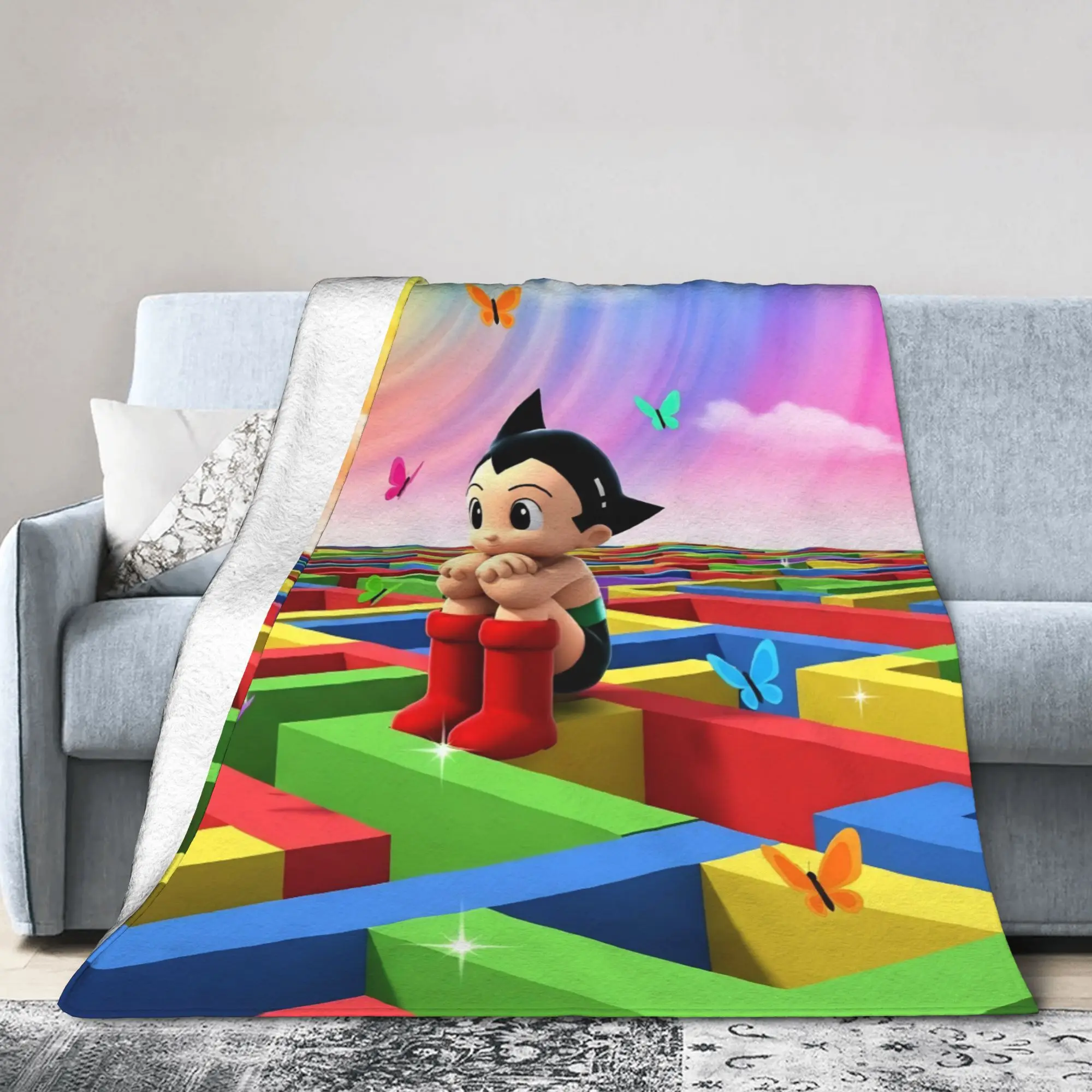Astroboy Astro Boy Anime Blanket  Fleece Funny Warm Throw Blankets for Bedspread  Winter