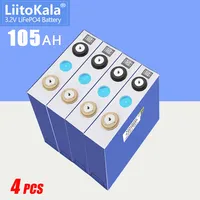 4pcs LiitoKala Lifepo4 Battery Cell 100Ah 105AH 3.2V Grade A Deep Cycle 12V 24V 48V EV Boats Golf Cart Home Solar Storage System