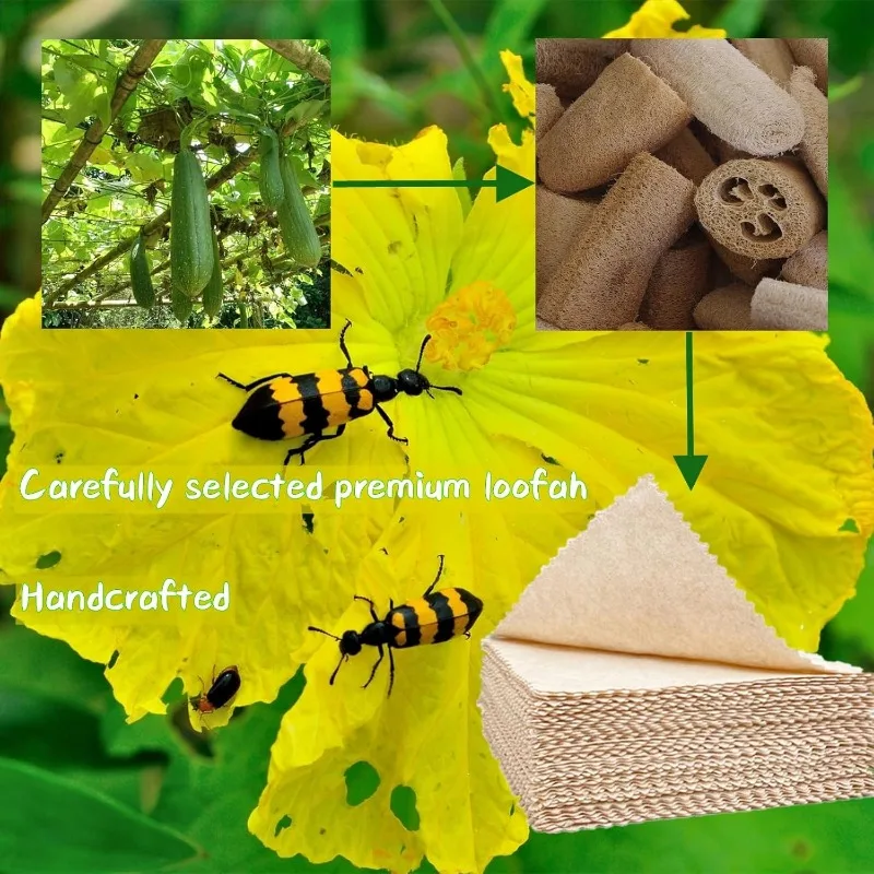 5 pcs Reusable Compostable Loofah Cellulose Cleaning Cloth Dish Cloths Towels Natural Loofah Cellulose Dishcloths for Kitchen