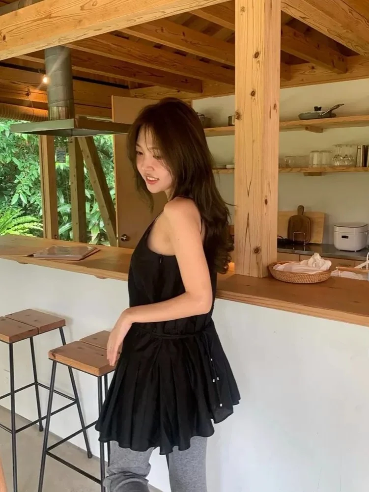 East Gate Faion Dstring Taille Träger Dr Farbe Lose Sommer Vielseitige Oberbekleidung Rock Casual Sle Hohe Taille...