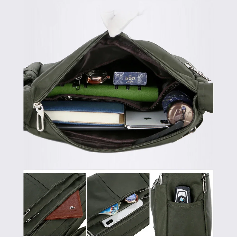 Classic Crossbody Bag for Men Nylon Splash-proof Messenger Bags Casual Sports Outdoor School Shoulder Tool Bag bolso de hombre