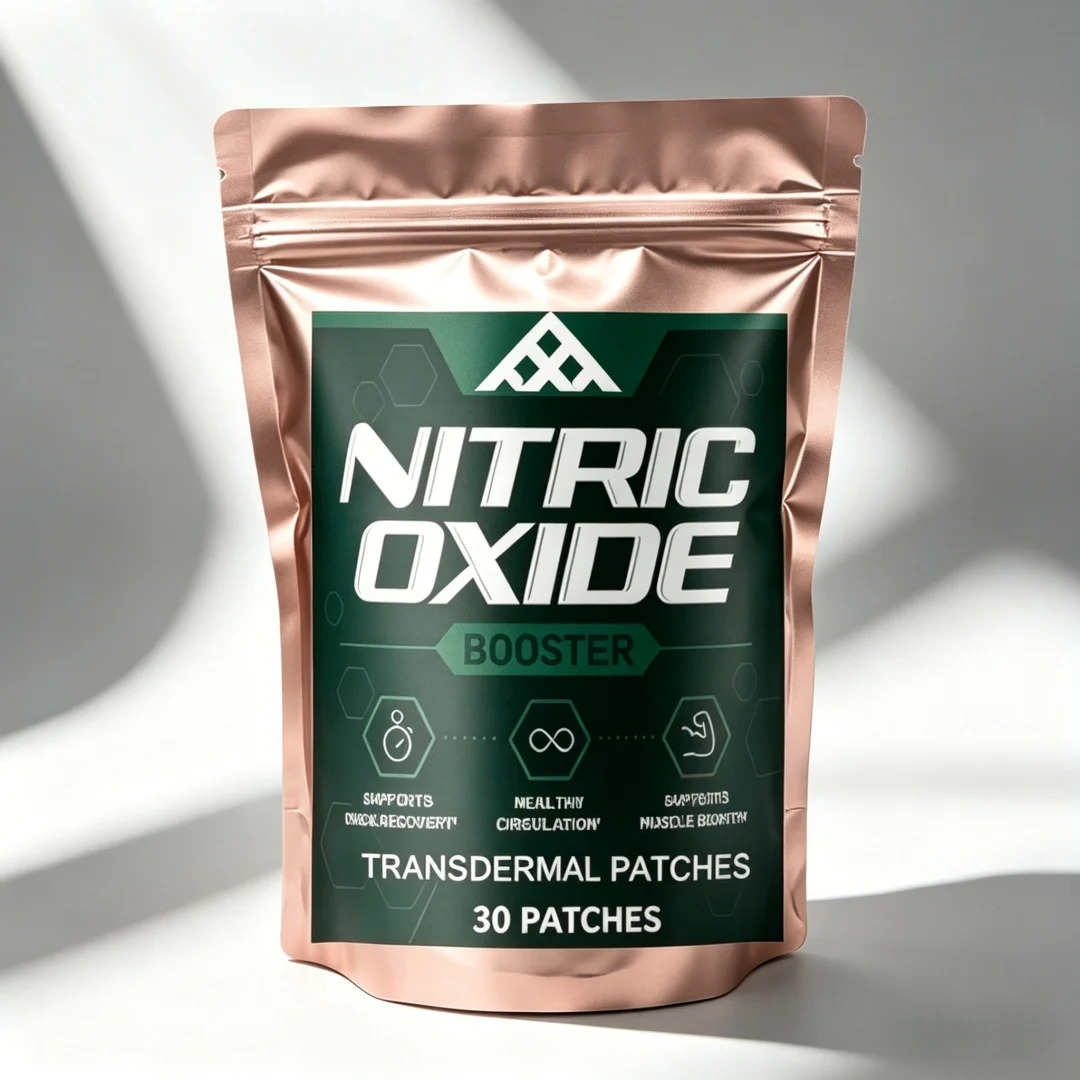 Nitric Oxide Booster Transdermal Patches, Performance Formula For Stamina & Endurance, 30 Patches One Month Supply