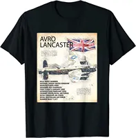 Lancaster Bomber Airplane RAF Aircraft WW2 Plane Aeroplane Men T-Shirt Short Casual 100% Cotton Shirts