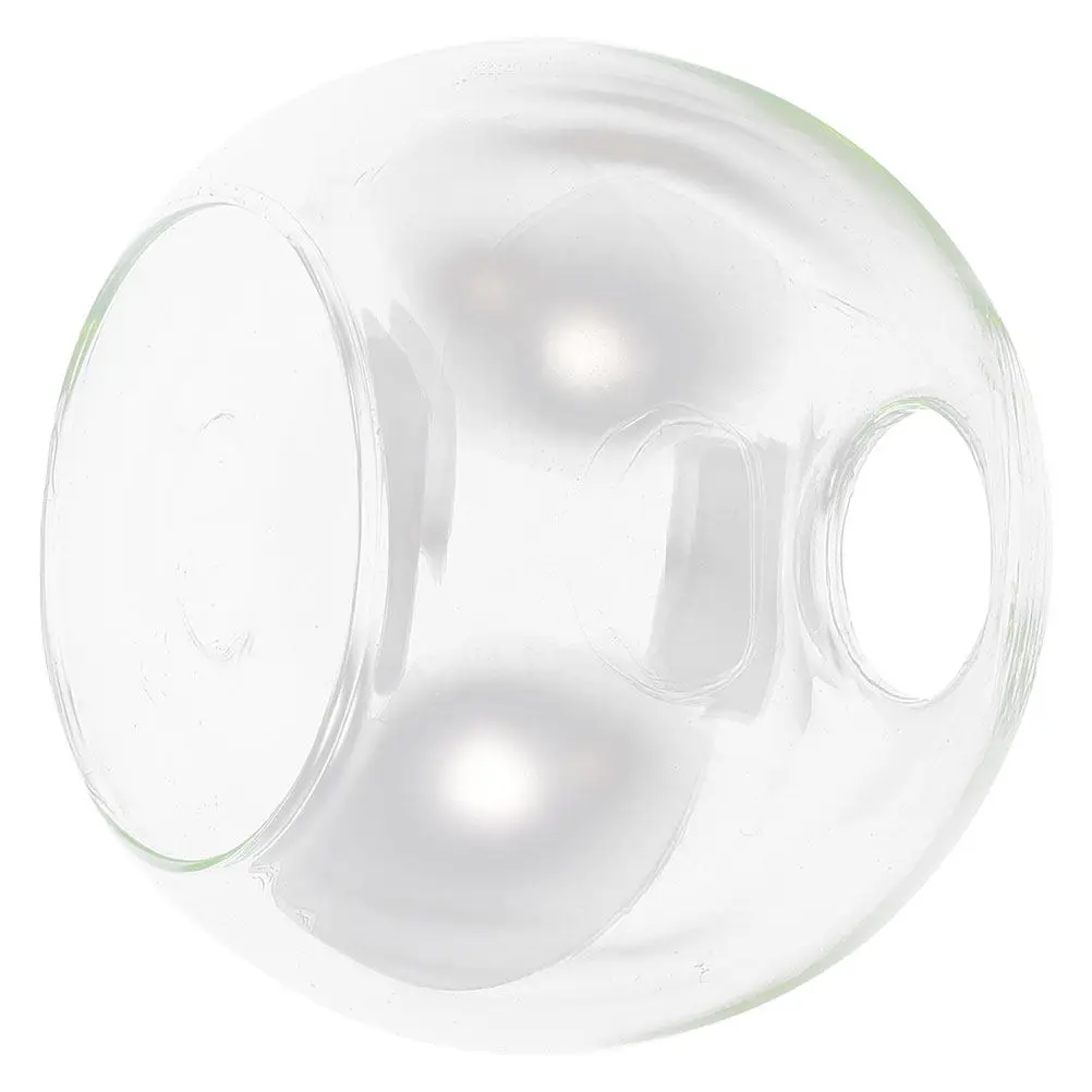 Dual Opening Round Glass Globe Lamp Shade 45Mm Top 30Mm Bottom Clear Transparent Pendant Light Shade Replacement for Modern