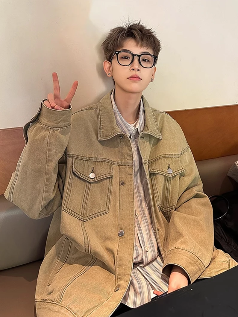 

American Retro Men's Denim Jaet Spring Autumn High Street Hiphop Workwear Jaet Trendy Brand Haome Coat