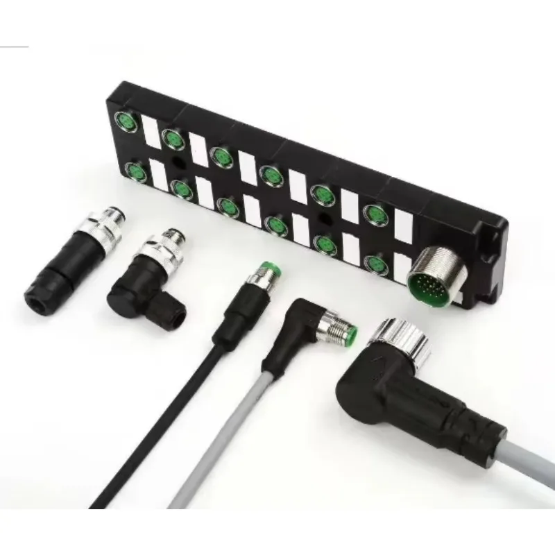 Sensor Actuator Electric Waterproof Connector, Controller Distribution System Adapter 2/3/4/5/6/8/12/17-Pin 7/8 M23 M8 M12 Cable