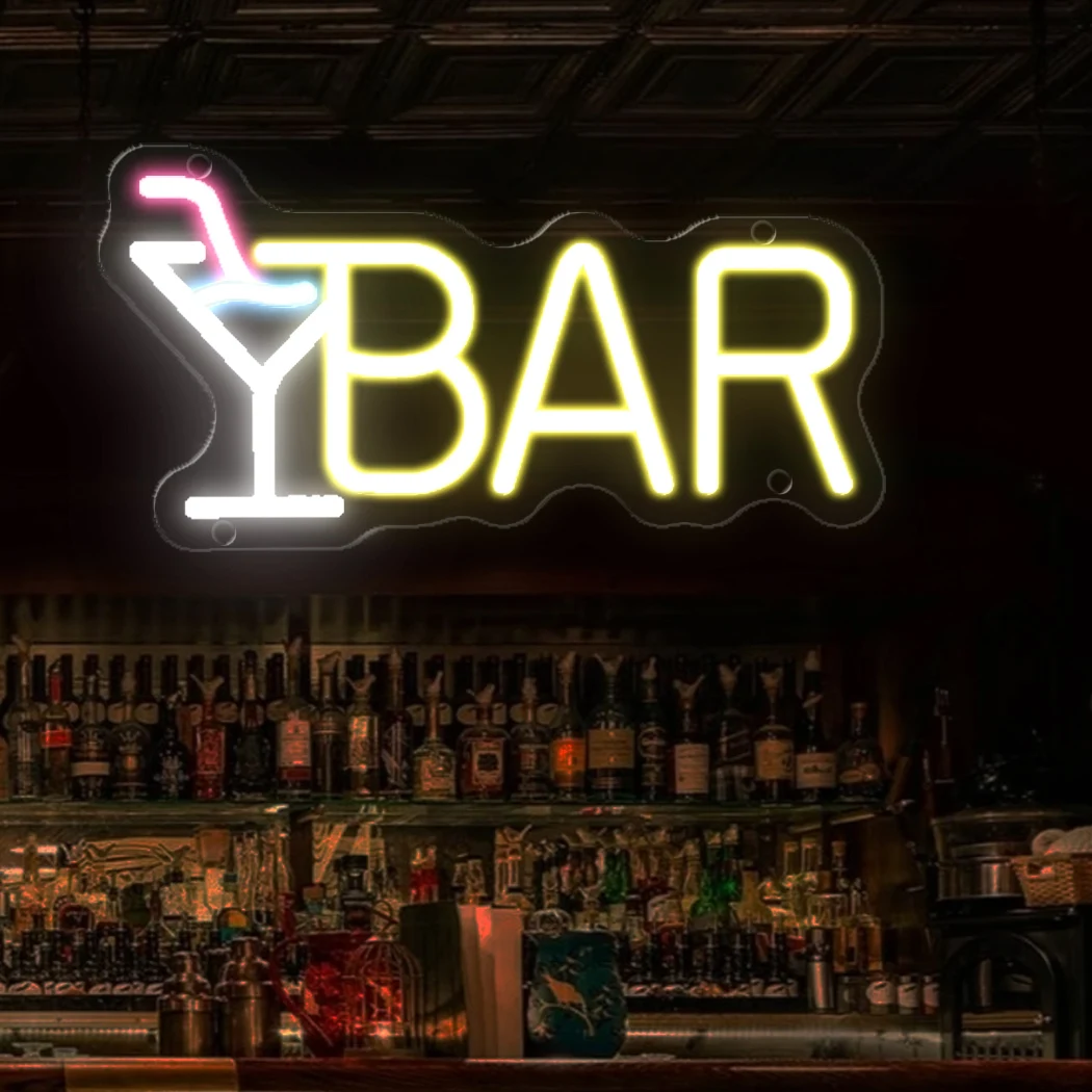 Bar Neon Sign LED Neon Light Sign For Pub Club Party Store Event Sign Wall Window Glass Door Decoration Light USB Powered Lamp