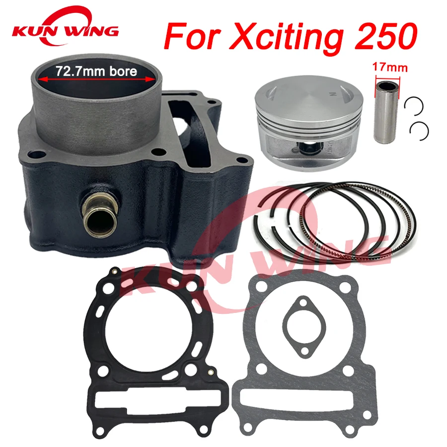 

72.7mm Bore Cylinder Piston Kit for Kymco Xciting 250 Mxu250 Dink 250 People S 250cc 12100-KHE7-900 Motorcycle Engine Parts