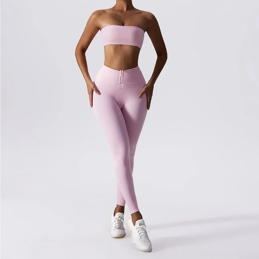 Yoga Set 2 pezzi Leggings a vita alta reggiseno sportivo tuta da donna allenamento in palestra Push Up abbigliamento da corsa abbigliamento sportivo