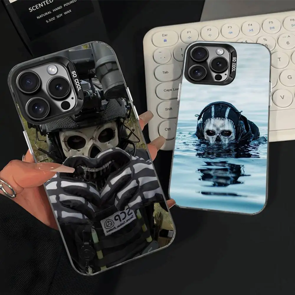 

Ghosts C-Call of D-Duty Phone Case For iPhone 16,15,14,13,12,11,Pro,Max,Plus,Mini,XS,SE Anti Fall Black Matte Hard Bumper
