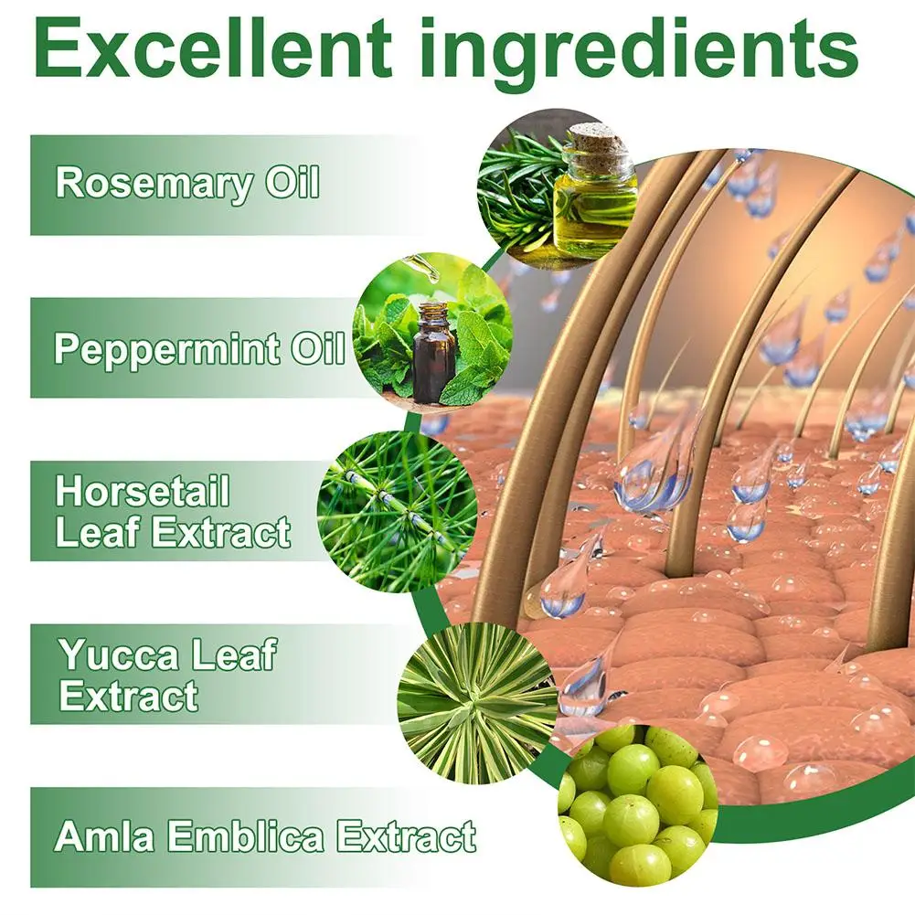 Agua de romero para el crecimiento del cabello, aceite de romero en aerosol, menta para el cabello, espesamiento, fortalecimiento, aceite esencial de romero Natural, cuidado del cabello