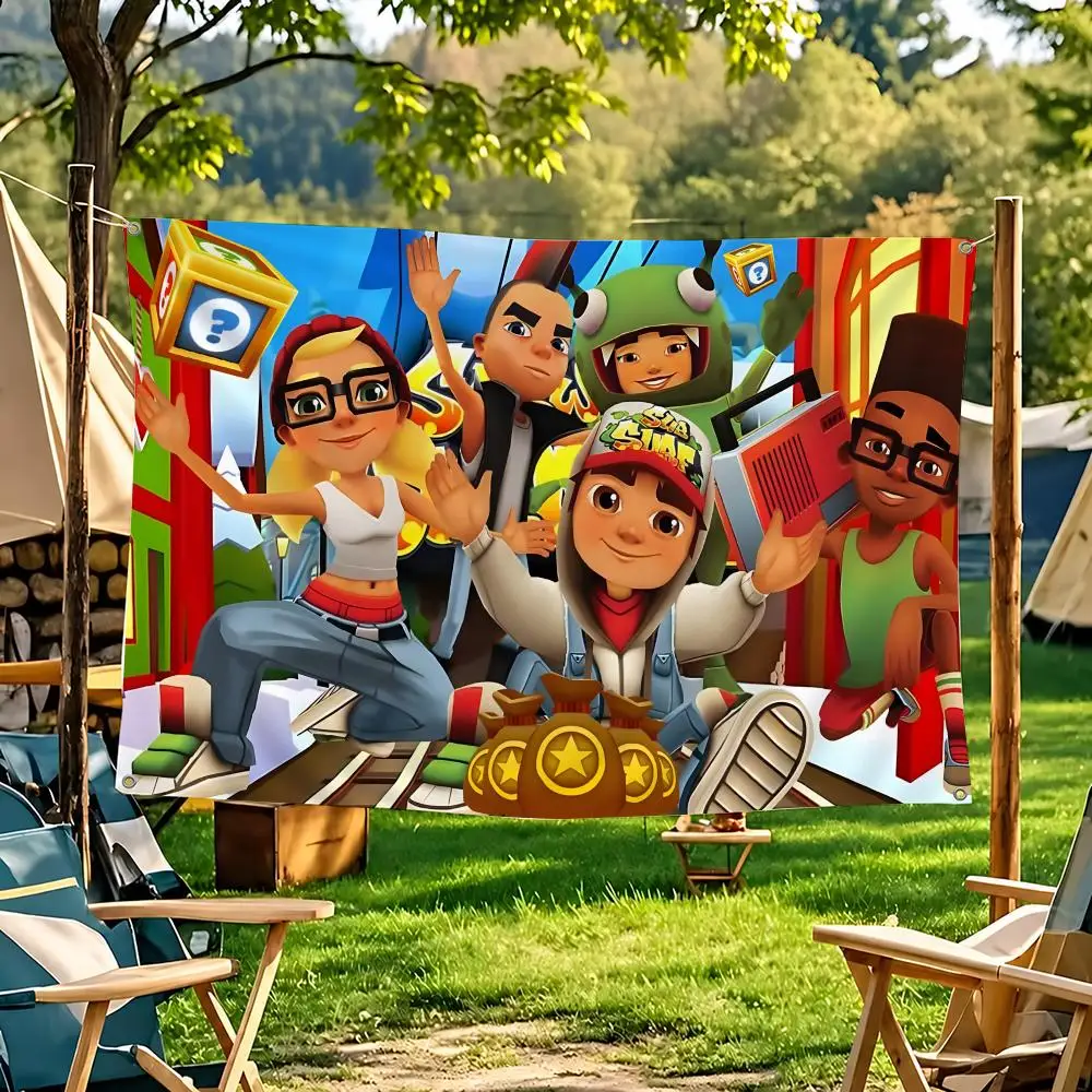 Game S-Subway S-Surfers Flags Suitable For Party Club Outdoor Interior Wall Decoration Banner Fans Gift