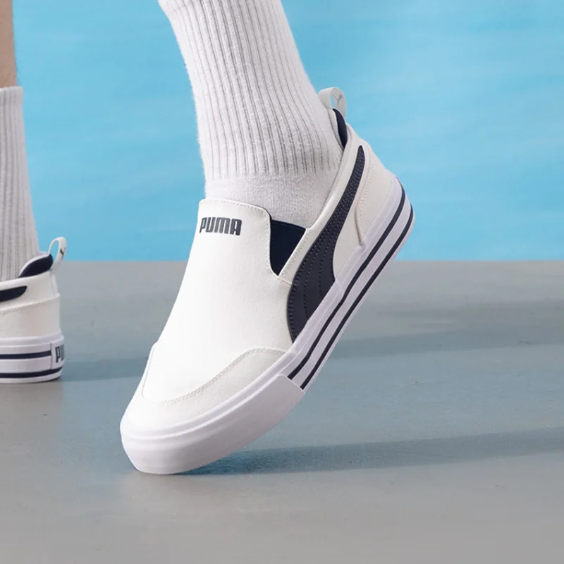 PUMA Court Classic Vulcanized Slip-On Sneakers Unisex Verano Lona Casual Zapatos blancos 400216-01