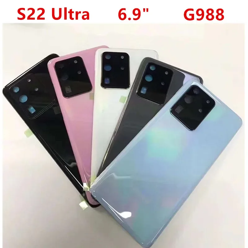 S20Ultra Housing For Samsung Galaxy S20 Plus Ultra Glass Battery Back Cover Repair Replace Door Phone Rear Case + Camera Lens