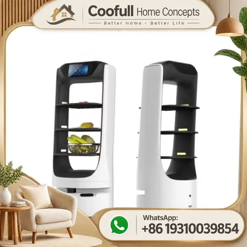 Automatic Food Delivery Robot Smart Service Bot With Liftable Tray For Restaurant Hotel Catering Unmanned Intelligent