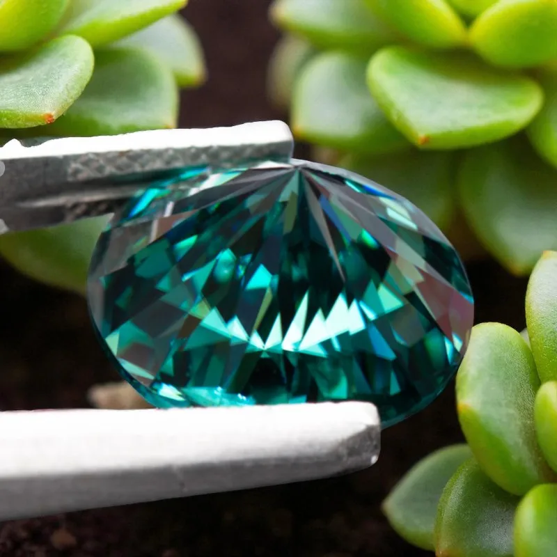 

Emperor General Cut Moissanite Stone Emerald Green Natural Color Gem DIY Jewelry Making Materials with Certificate Wholesale