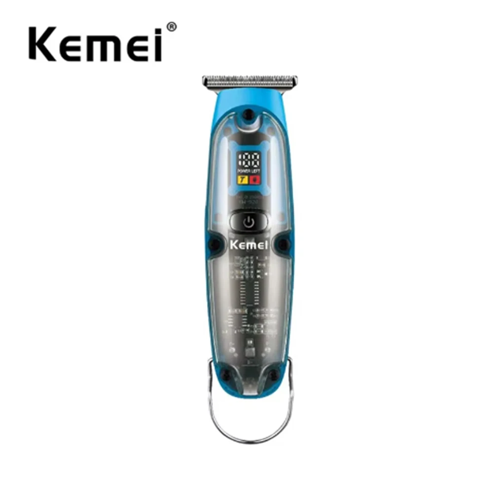 Kemei Hair Trimmer Men Shavers Electric Razor Beard Trimmer Cordless Hair Clippers Transparent Cover Hair Cutting Machine Cutter