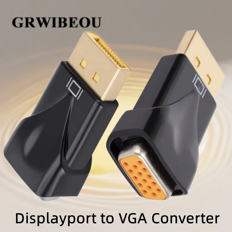 

Grwibeou 1920x1080P HD DP to VGA Adapter DisplayPort to VGA Converter Male to Female for PC Laptop Monitor Projector TV DVD