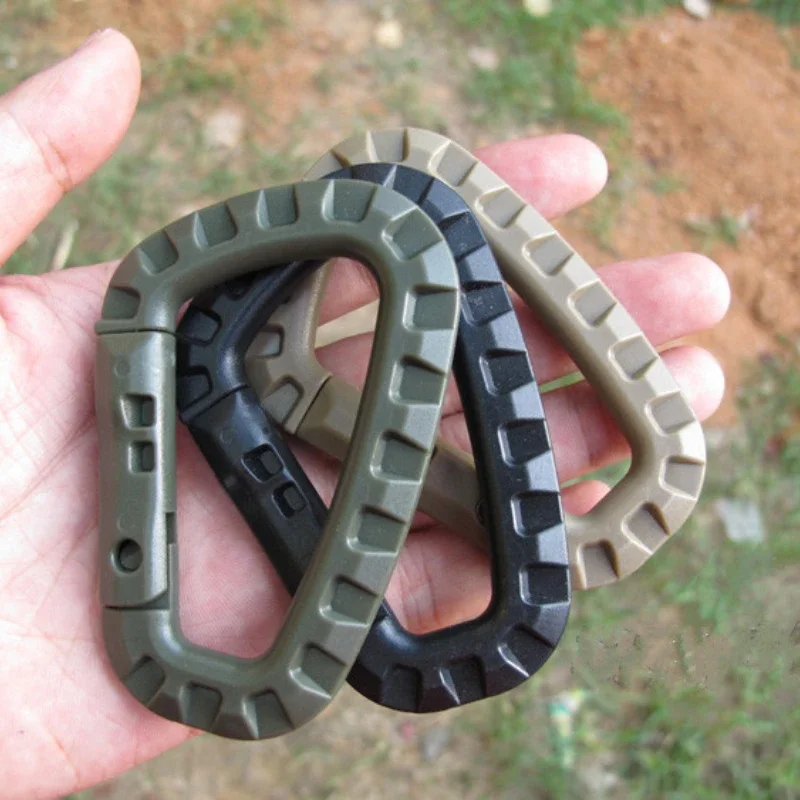 5PCS  Tactical Backpack Buckle Fast Tactical Carabiner Plastic Hook D Shape Mosqueton EDC Gear For Outdoor Camping