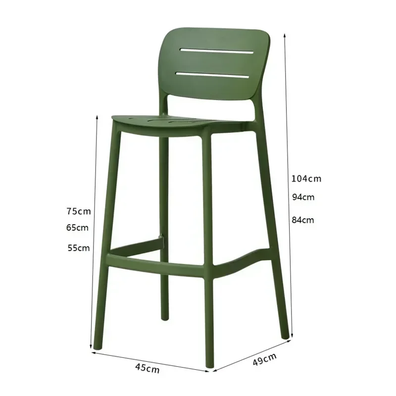 Nordic Designer Living Room Bar Chair Modern Simple Light Luxury Coffee Shop Plastic Seat Stackable Outdoor High Stool Furniture