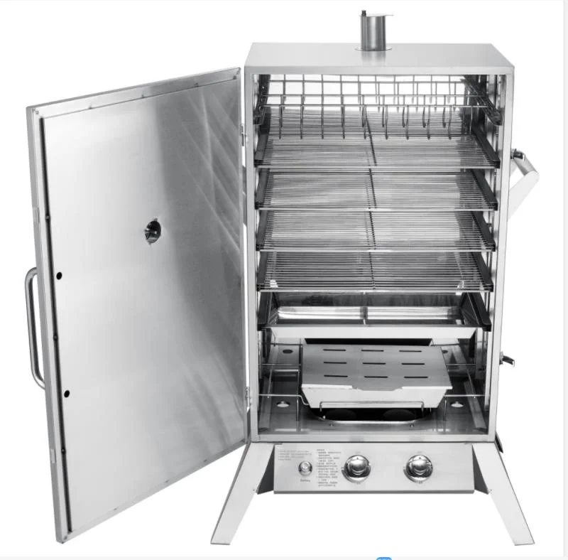 BBQ 6 Layer Food Gas Smokehouse Oven Charcoal Smoker