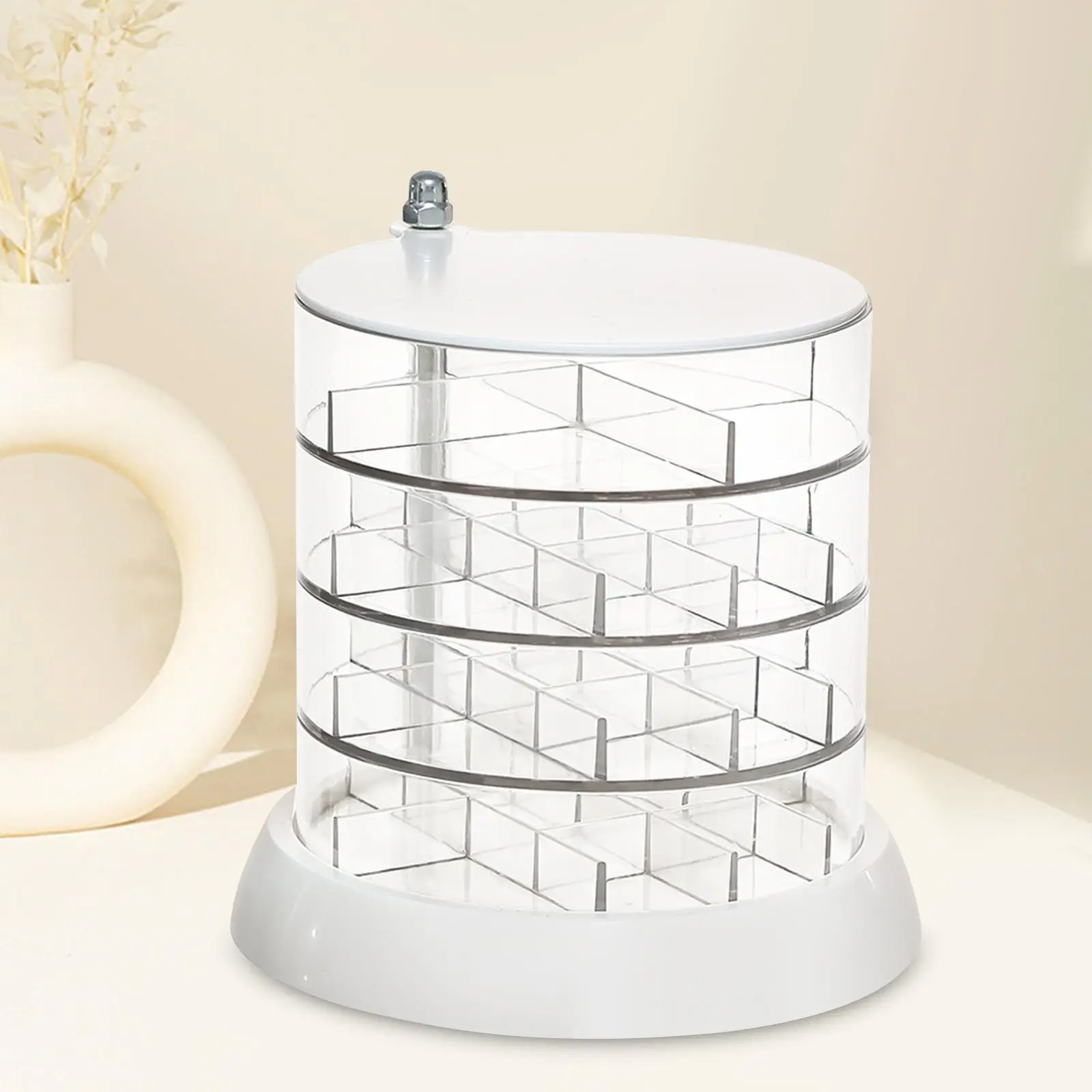 

Вращающаяся шкатулка для драгоценностей, контейнер для макияжа, ожерелья, прозрачные модные женские кольца, 4-слойный органайзер для ювелирных изделий, коробка для общежития, домашняя квартира