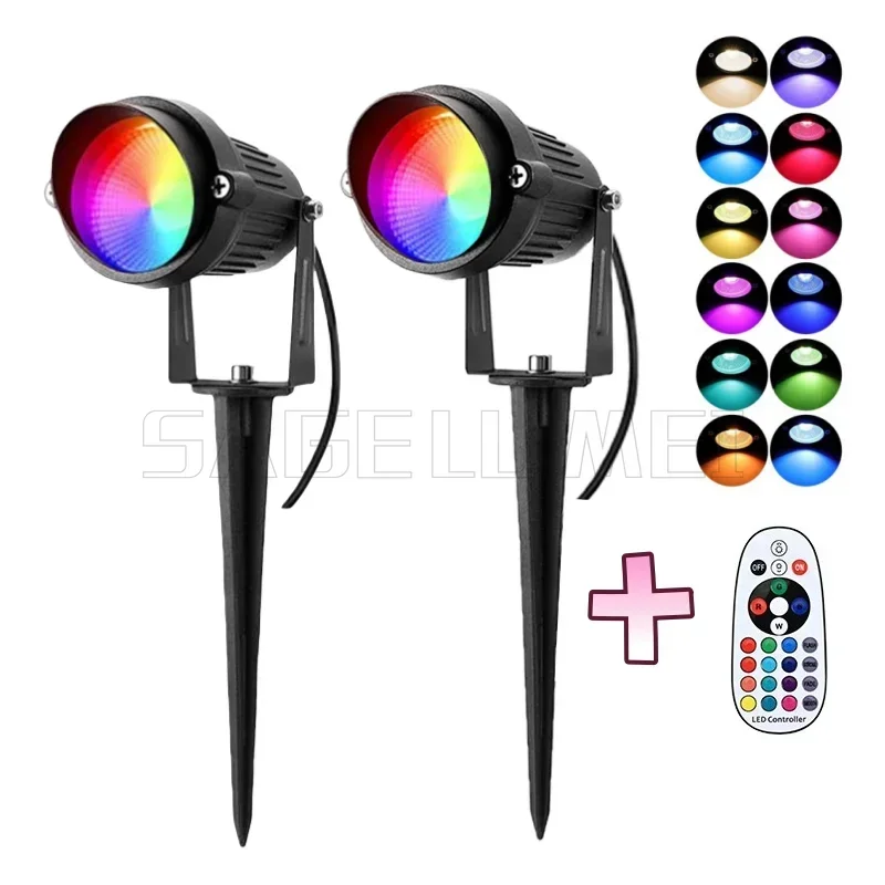 DC12-24V/AC85-265V RGBW LED Landschap Licht met Afstandsbediening 6W Gazon Licht IP65 Waterdichte Outdoor Spots voor tuinpad Boom