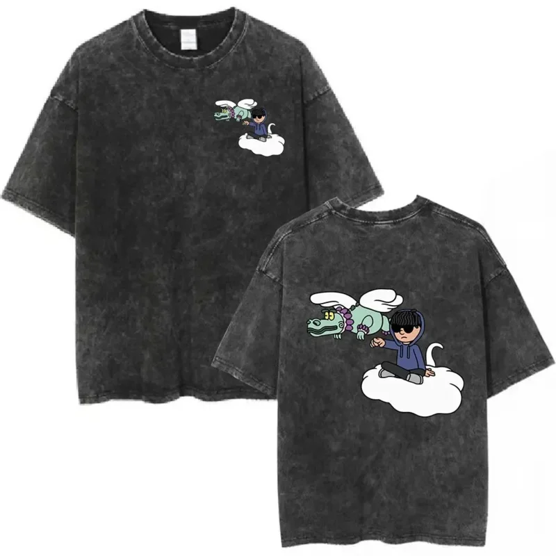 Nathanael Cano Nata Montana vintage washed T shirts ARCA tumbado short sleeve T-shirt men fashion casual cotton comfort T-shirts