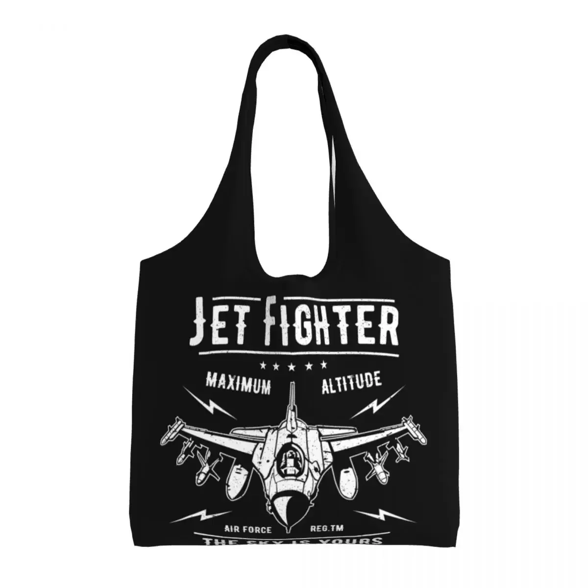 لطيف مطبوعة رهيبة طائرة حمل حقيبة تسوق قابل للغسل قماش المتسوق الكتف الطيران طائرة الطيار حقائب للهدايا حقائب اليد