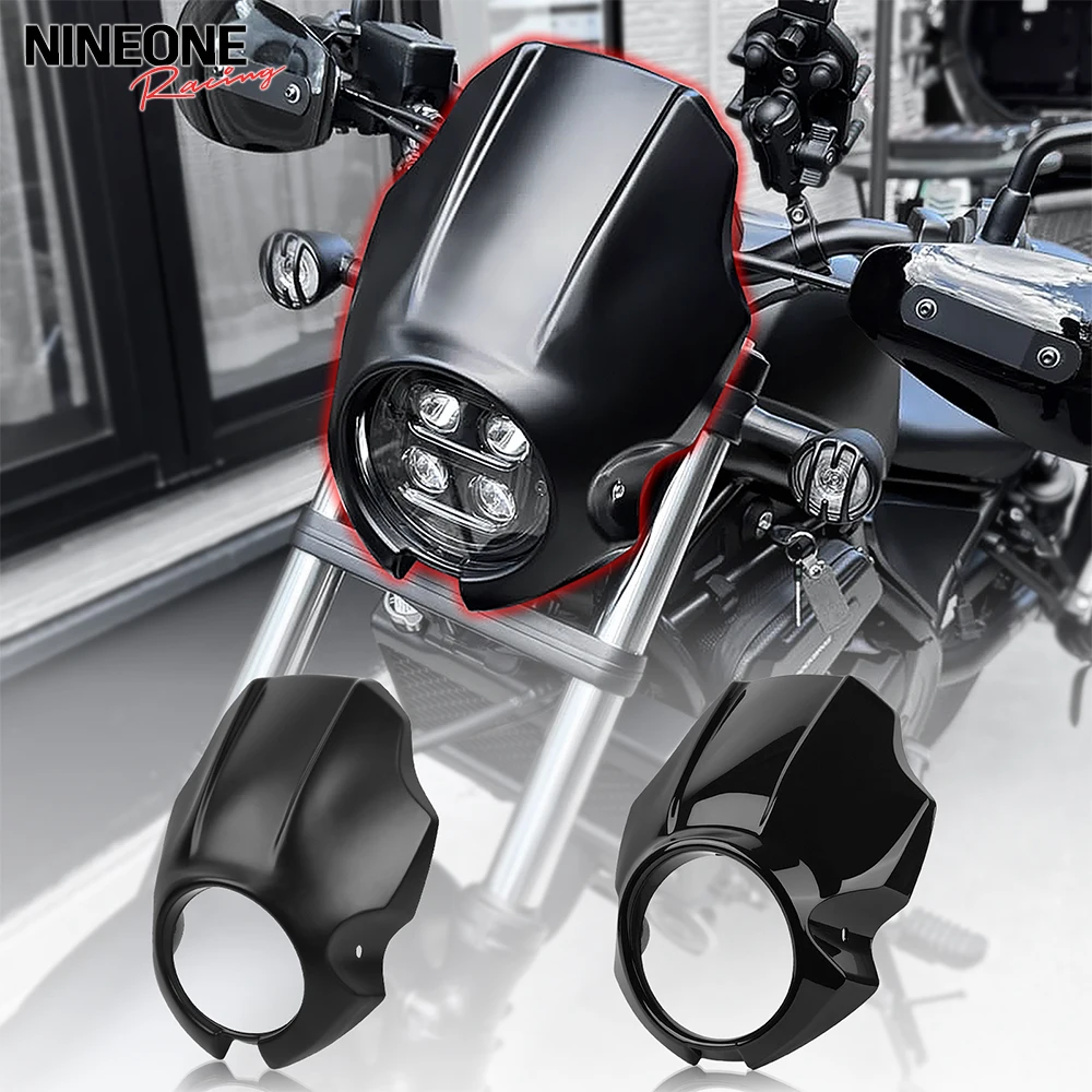 

Fit For Honda Rebel CMX 250 300 500 1100 Motorcycle Headlight Fairing Cover Front Mask Guard Windshield Visor Wind Deflector