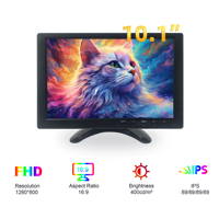 10.1 Inch 1280*800 IPS Mini Portable Monitor with Stand Remote Control VGA BNC USB Input for Security Camera CCTV Xbox Switch PC