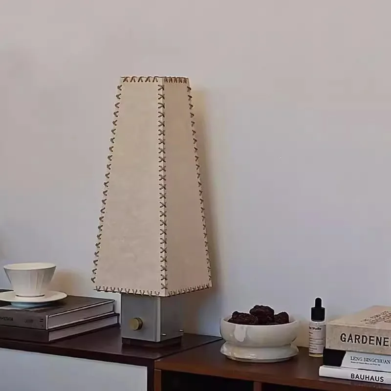 Table lamp handmade parchment lampshade, light luxury homestay designer model room living room bedroom bedside lamp