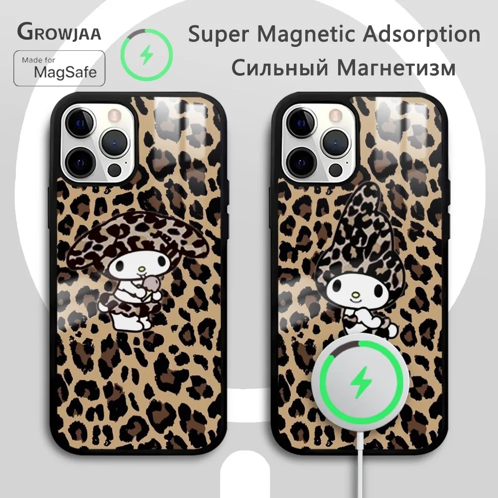 Fashion Melody Tiger Leopard Spot Magsafe Phone Case For iPhone 15 14 13 12 11 Pro Max Plus Mini Mirror Wireless Magnetic Funda