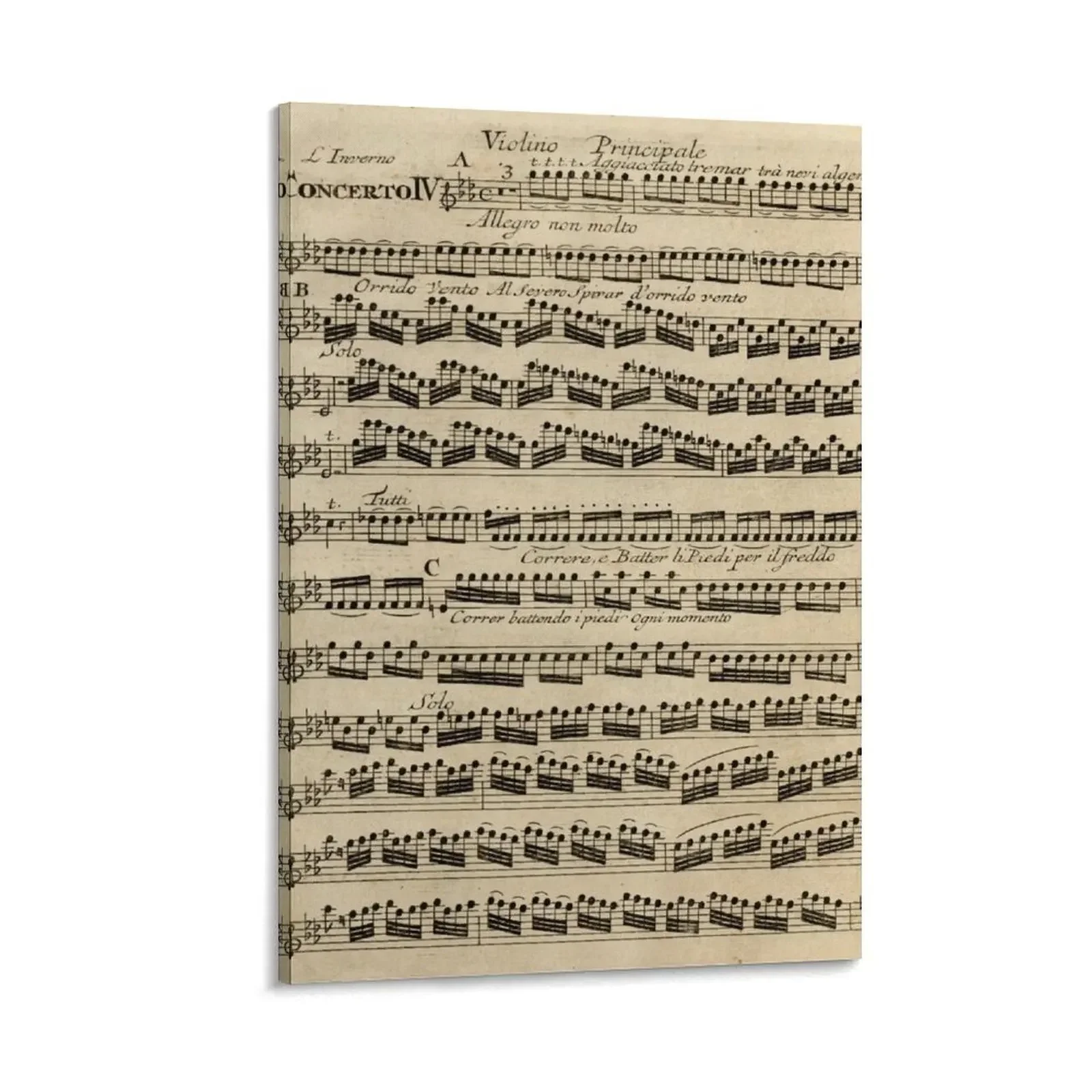 

Vivaldi Winter The four Seasons Original handwritten score (4 of 4) Canvas Painting office decoration