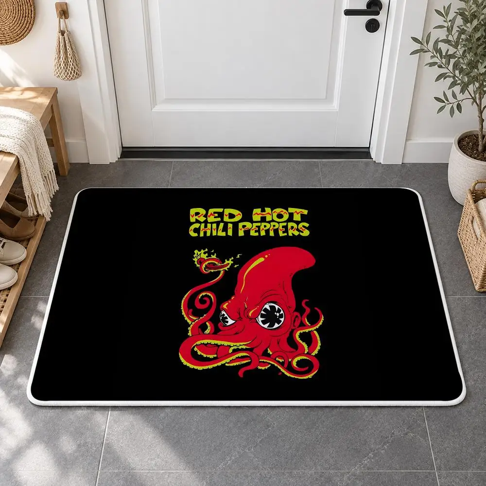Red Hot Chili P-Peppers Band Floor Mat Flannel Rug Soft Non Slip Door Mat for  Bedroom Living Room Entryway Home Decor Gift