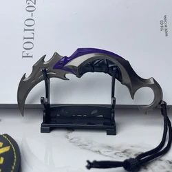 15CM Valorant Game Merch Reaver EP 5 Karambit with Leather Case Zinc Alloy Metal Model Anti Rust Realistic Craft Toy