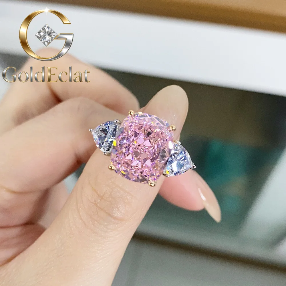 

Кольцо GoldEclat класса люкс из цельной платины PT950 с бриллиантами и муассанитом для женщин, дизайн «Ледяной цветок» (Красный оттенок)