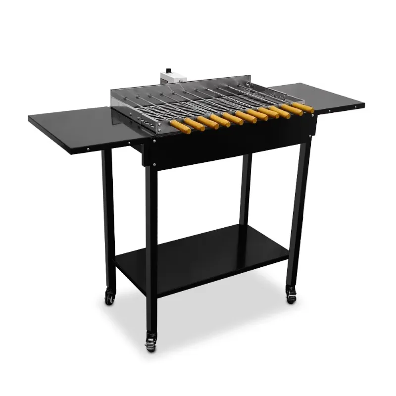 

Black Portable Household Grill Set with 11 Small Grill Skewers, Adjustable Speed Motor for Easy Installation