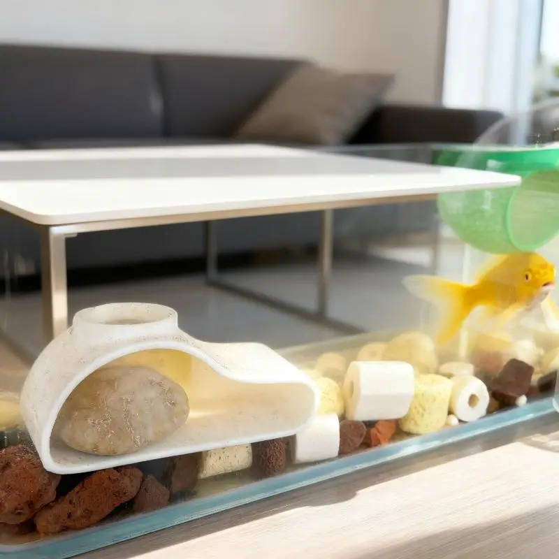 Aquarium Tunnel Hiding Cave Single Hole 3D Printed Shrimp Shelter for Betta Freshwater Tank Aquascape
