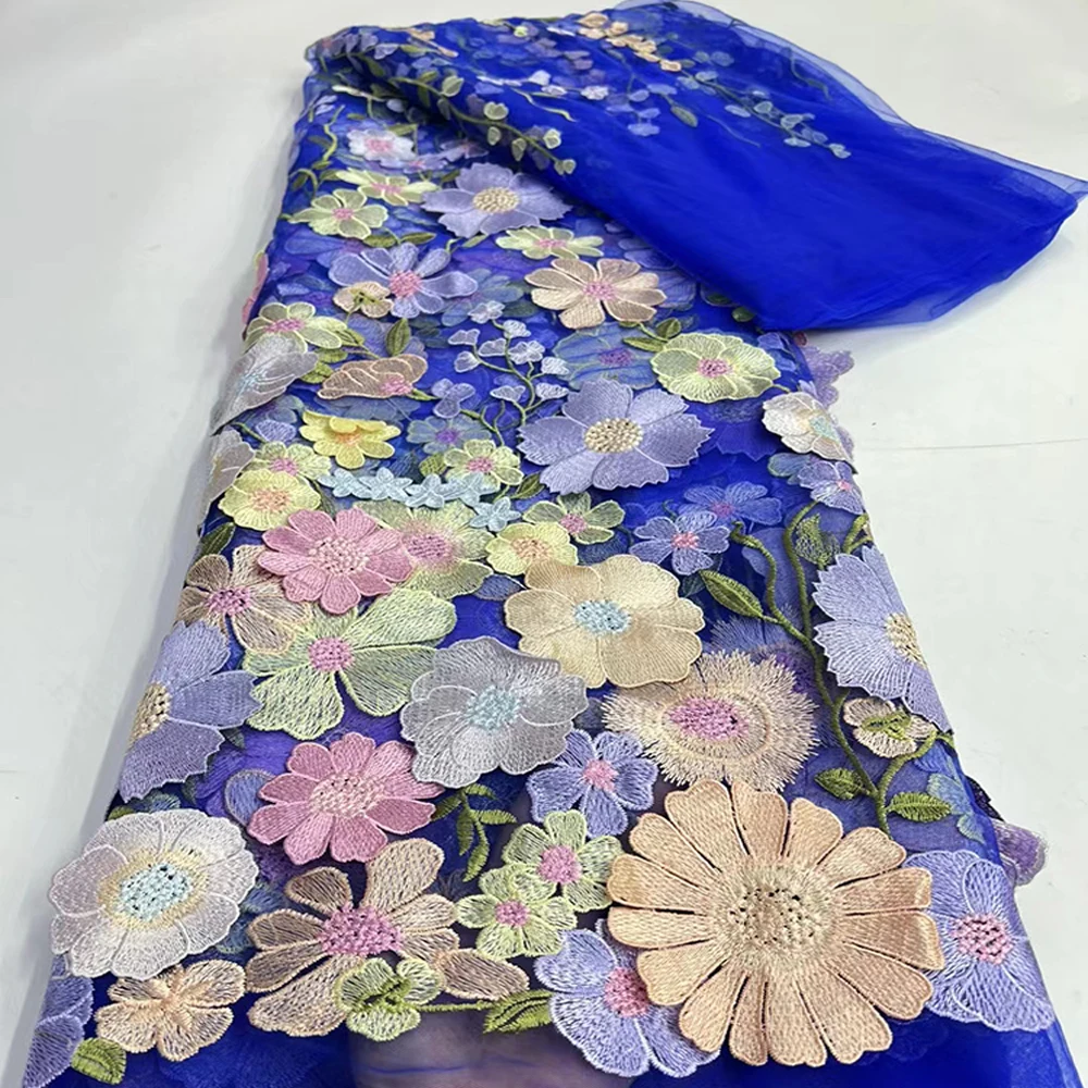 

Elegant three-dimensional flower mesh embroidery lace fabric flower fairy sunflower embroidery sewing women's dress diy fabric