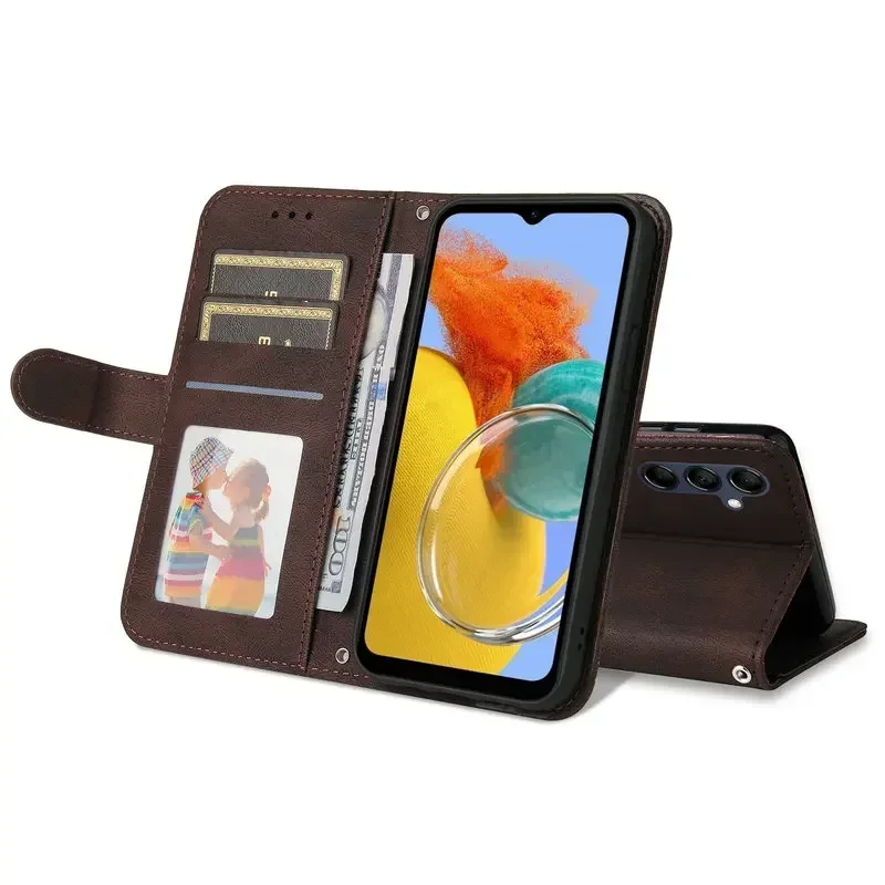 M55 M35 A 34 35 A55 5G Book Case Leather Magnet Wallet for Samsung Galaxy A35 A34 24 A15 A06 A16 55 M 15 A54 M54 A25 Flip Cover