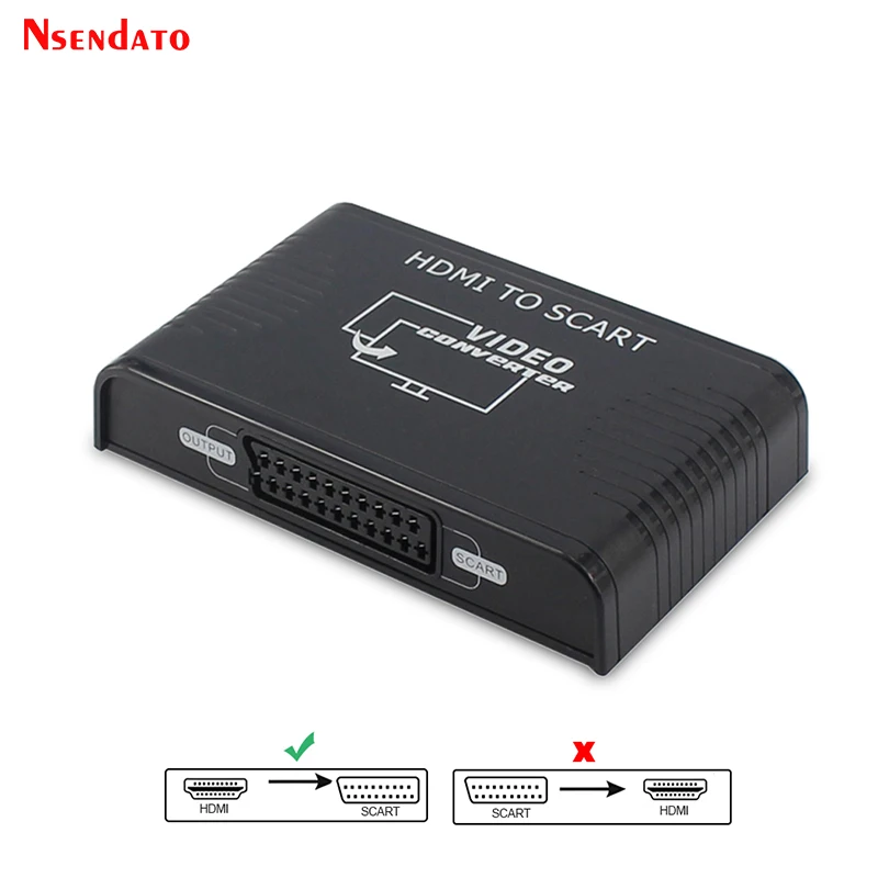 HDMI to Scart Converter video Adapter Scart S-video AV to HDMI video audio Converter Adapter For HDTV/DVD/Set-top Box/PS3/PAL