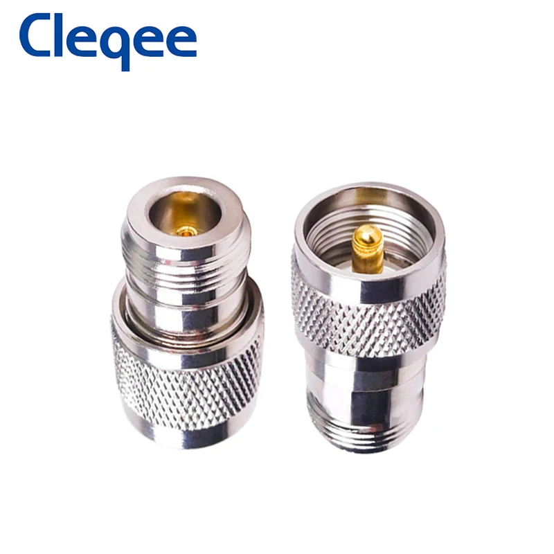 Cleqee 1pcs UHF SO239 PL259 수 암-N 유형 수 암 커넥터 RF 동축 동축 어댑터