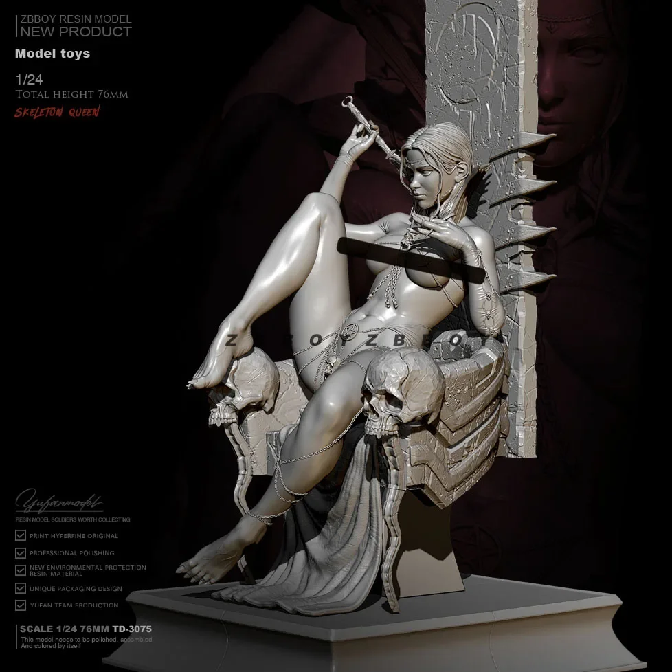 Resina figura modelo Kits, beleza DIY, auto-montado, TD-3075, 1:24