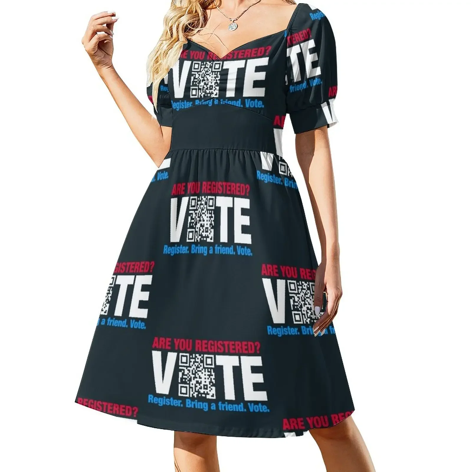 

Vote QR Code Election Short-Sleeved Dress summer dress korean women prom dress 2025 Beachwear dresses summer woman 2025