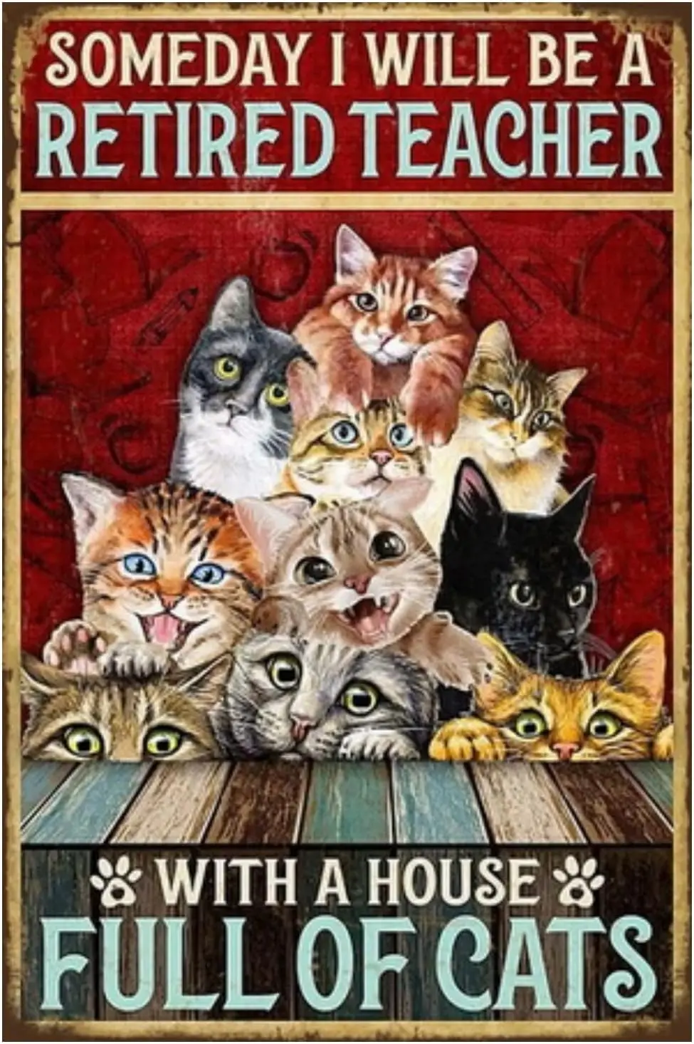 

Retro Tin Sign Metal Poster Vintage Wall Decor Full Cats Funny Decorations for Home Bar Kitchen Wall Art Farm Room