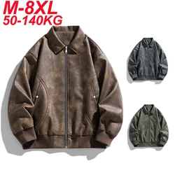 Men Suede Jacket Coats Windbreaker Baseball Oversize 6XL 7XL 8XL Plus Size Black Bomber Motorcycle Camping Casual Thin Softshell